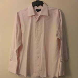David Donahue Pink Dress Shirt 17 x 33 Long Sleeve